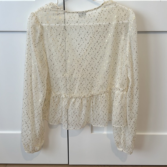 Sunday Best- sheer, gold dot cropped blouse - Picture 6 of 6